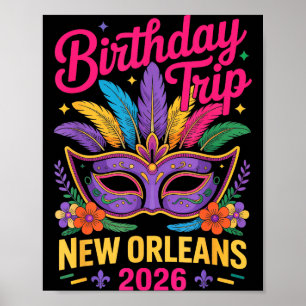 Poster Voyage d'anniversaire à La Nouvelle-Orléans 2026 M