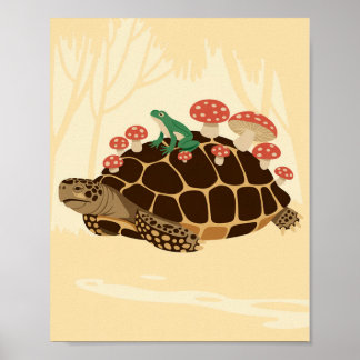 Poster Voyage dans la forêt de tortues