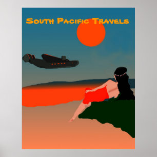 Poster Voyage dans le Pacifique Sud