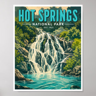 Poster Voyage dans le Parc national de Hot Springs à l'an