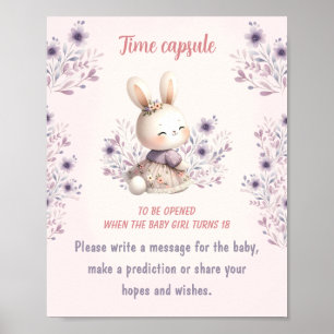 Poster Voyage de Baby shower de printemps de fille temps