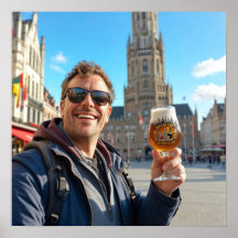 Voyage de bière belge à travers l'affiche de Bruge