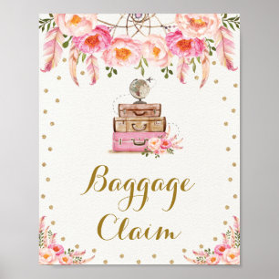 Poster Voyage de Fille à Femme Réclamation de Bagages Flo
