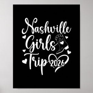 Poster Voyage de filles à Nashville 2026 Vacances de fill