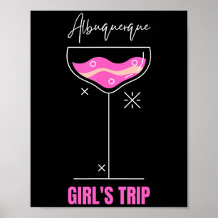 Poster Voyage de filles Boire à la plage Albuquerque Nouv