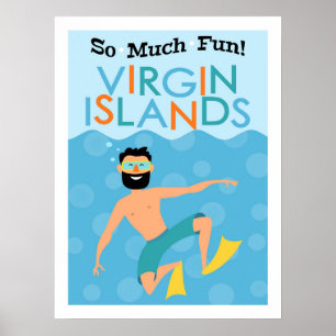 Poster Voyage de hippie d'amusement des Îles Vierges