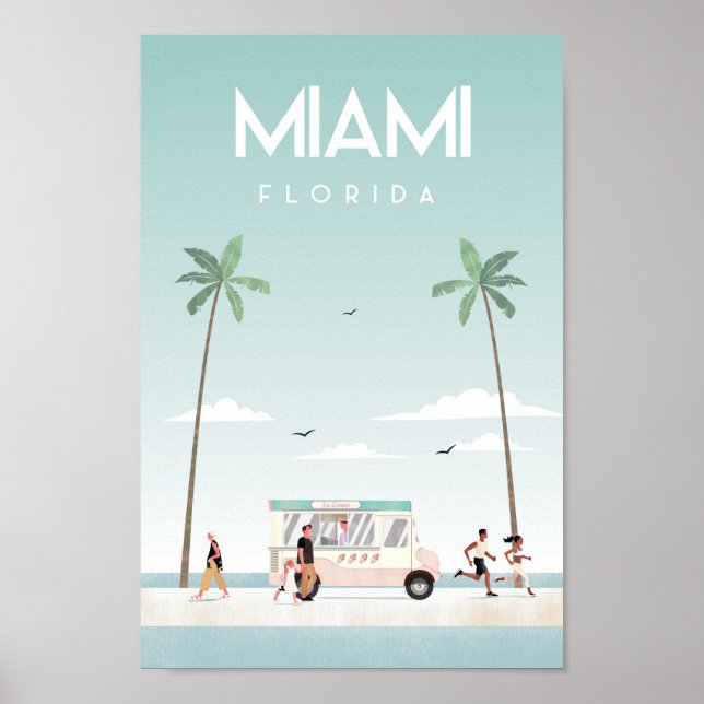 Poster voyage de Miamia beach floride (Devant)
