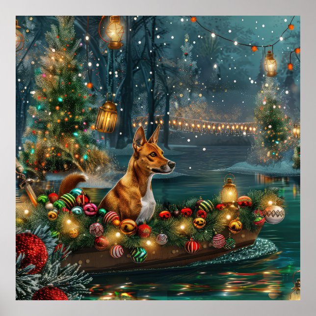 Poster Voyage de Noël de Basenji (Devant)
