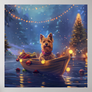 Poster Voyage de Noël de Terrier australien