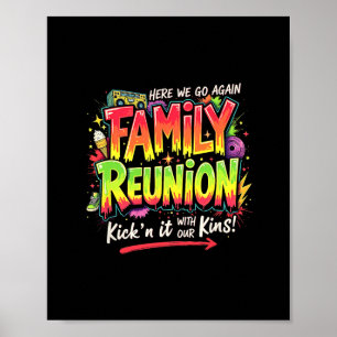 Poster Voyage de réunion de famille en train de s'amuser