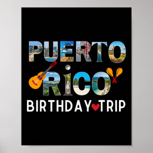 Poster Voyage de vacances pour anniversaire à Porto Rico