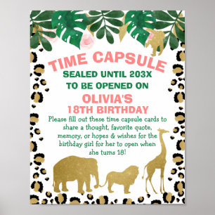 Poster Voyage de vitesse Safari pour filles 8 x 10 pouces