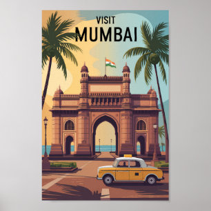 Poster Voyage d'illustrations à Mumbai India Gateway of I