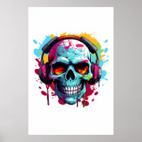 VOYAGE DJ POP ART SKULS ACrylique