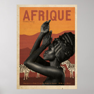 Poster Voyage en Afrique vintage