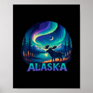 Poster Voyage en Alaska pour voir les aurores boréales