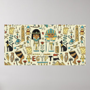 Poster Voyage en Egypte. Motif transparent