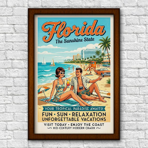 Poster Voyage en Floride des années 1960