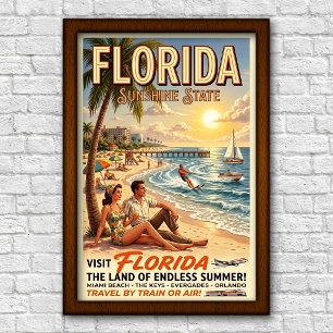 Poster Voyage en Floride des années 1960