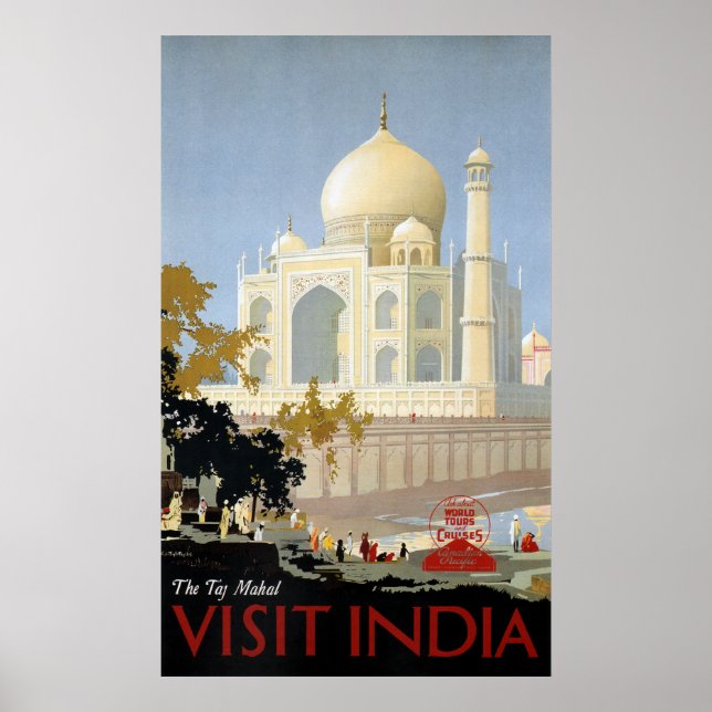 Poster VOYAGE EN INDE vintage (Devant)
