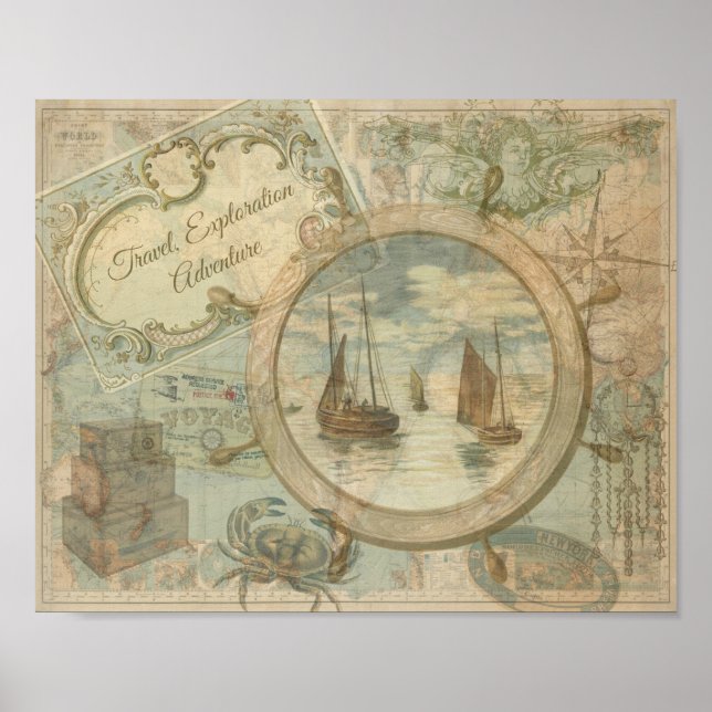 Poster Voyage, exploration et aventure (Devant)