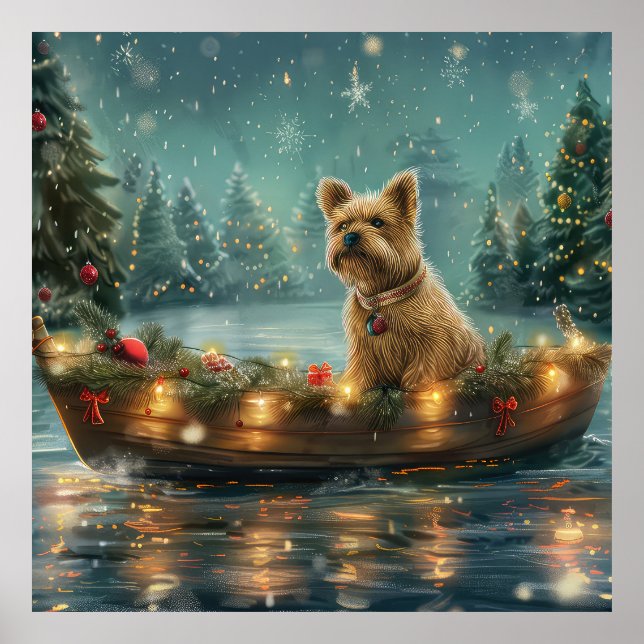Poster Voyage festif de Noël de Cairn Terrier (Devant)