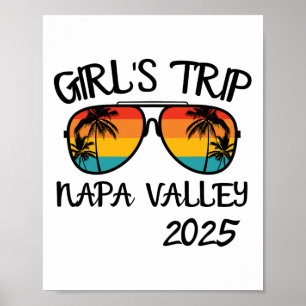 Poster Voyage Filles Vallée de Napa 2025 Vacances d'Été A