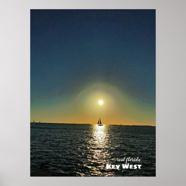 Poster Voyage | Floride - Key West Sailboat Sunset (Devant)