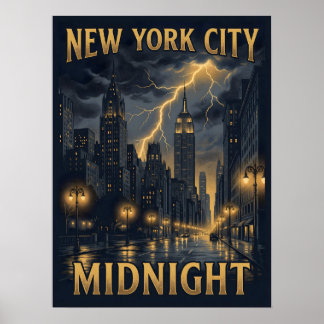 Poster Voyage gothique minuit à New York City