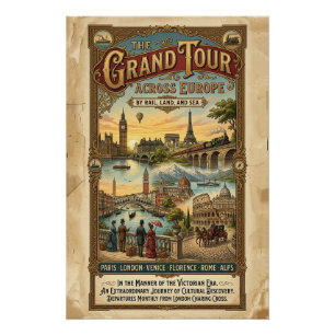 Poster Voyage Grand Tour à travers l'Europe à l'époque vi