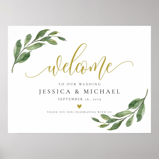Poster Voyage Greeny Leaf SIGNE Mariage de bienvenue (Devant)