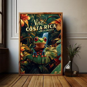 Poster Voyage Grenouille aux Yeux Rouges Costa Rica