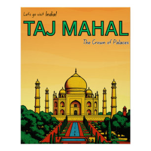 Poster Voyage Inde Agra Taj Mahal