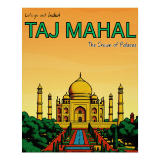 Poster Voyage Inde Agra Taj Mahal