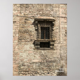 Poster Voyage | Italie - Fenêtre Assisi à l'heure