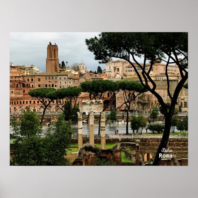 Poster Voyage | Italie, Rome par un jour pluvieux (Devant)