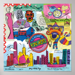 Poster Voyage mondial - Hong Kong