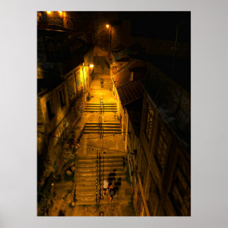 Poster Voyage nocturne à travers Porto