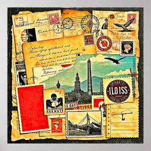 Poster Voyage postal historique