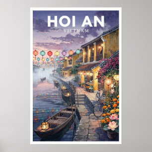Poster Voyage Rétro à Hoi An Vietnam