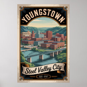 Poster Voyage Rétro à Youngstown Ohio
