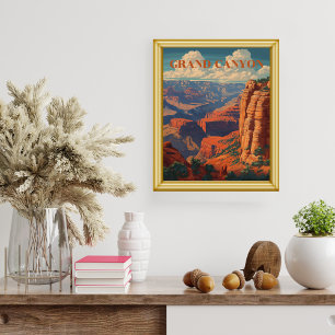 Poster Voyage Rétro Cool dans le Grand Canyon Vintage