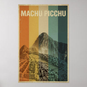 Poster Voyage Rétro Machu Picchu