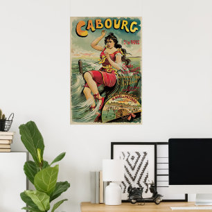 Poster Voyage Rétro, Station Balnéaire, Cabourg France