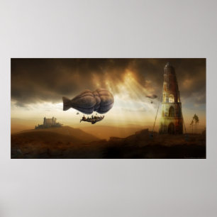 Poster Voyage sans fin Steampunk Incroyable aventure