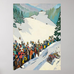 Poster Voyage ski vintage