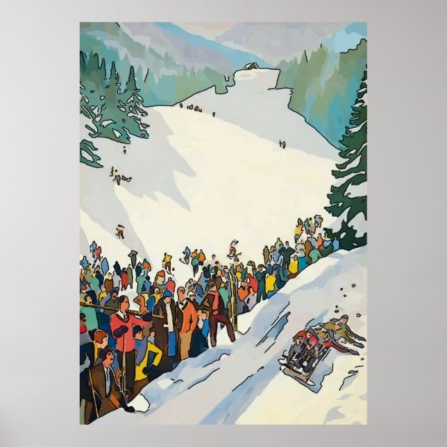 Poster Voyage ski vintage (Devant)