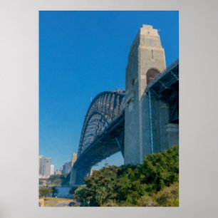Poster Voyage sur le pont de Sydney Harbour de style vint