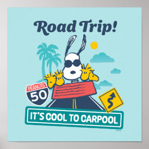 Poster Voyage sur route cacahuètes C'est Cool au covoit