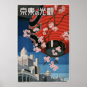 Poster Voyage vintage à Tokyo